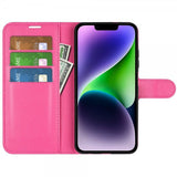 iPhone 15 Plus Fodral Litchi Magenta