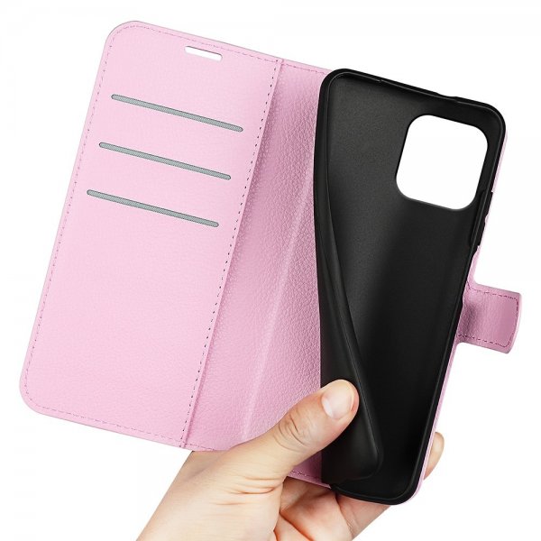 iPhone 15 Plus Fodral Litchi Rosa