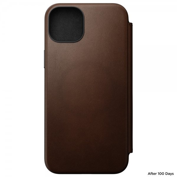 Nomad iPhone 15 Plus Fodral Modern Leather Folio Brun