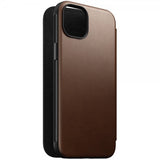 Nomad iPhone 15 Plus Fodral Modern Leather Folio Brun