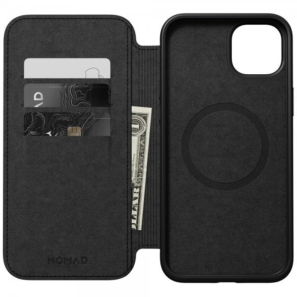 Nomad iPhone 15 Plus Fodral Modern Leather Folio Svart