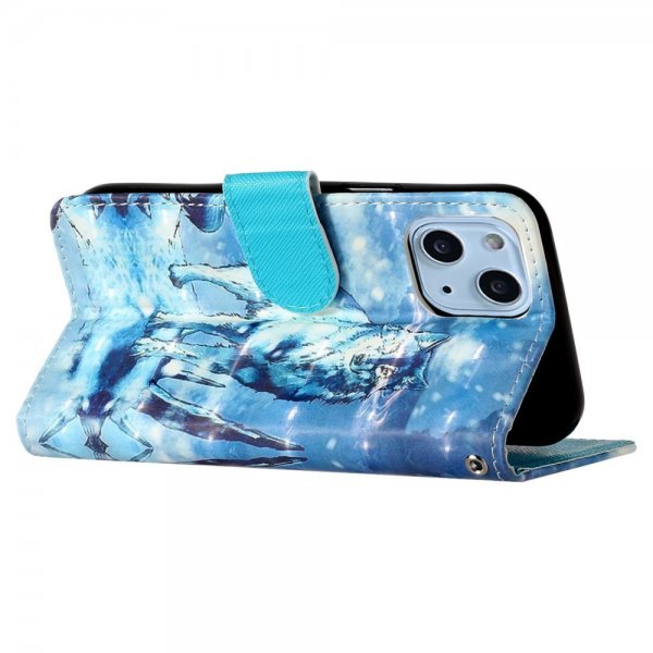 iPhone 15 Plus Fodral Motiv Varg Blå