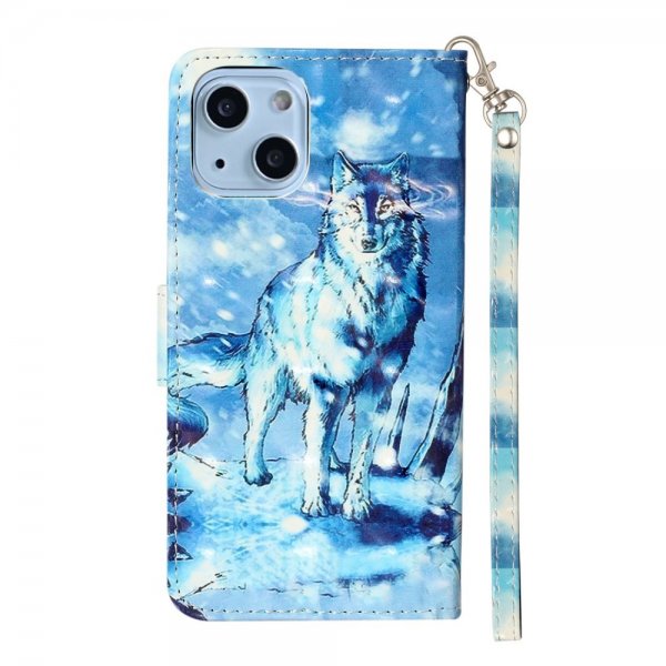 iPhone 15 Plus Fodral Motiv Varg Blå