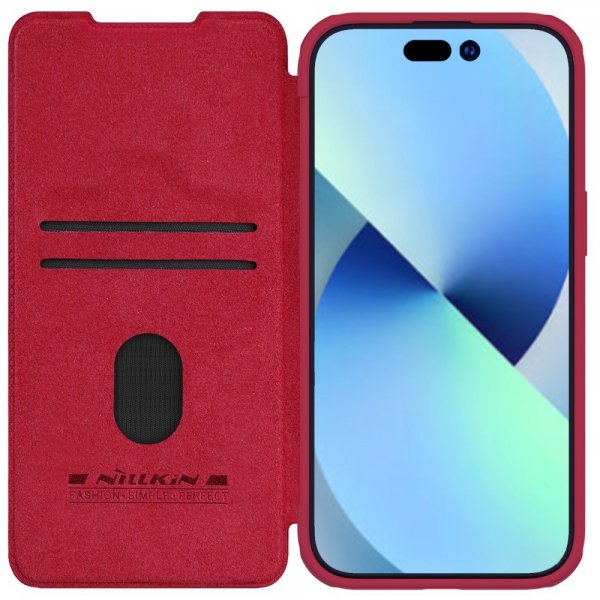 Nillkin iPhone 15 Plus Fodral Qin Pro Series Röd