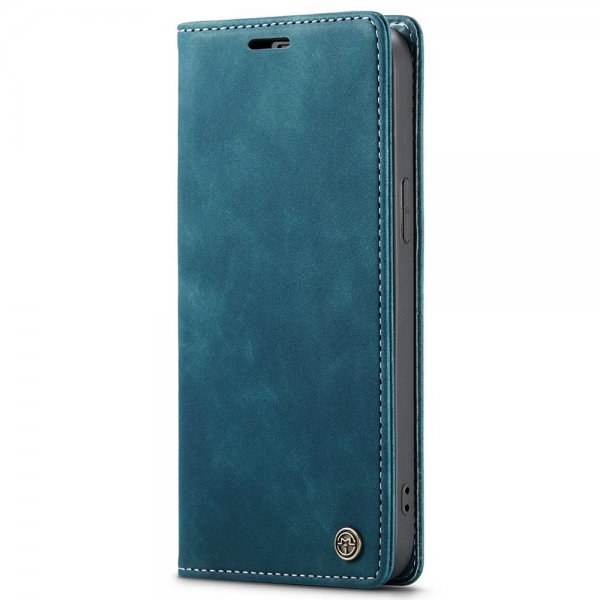CaseMe iPhone 15 Plus Fodral Retro Flip Petrol