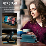 CaseMe iPhone 15 Plus Fodral Retro Flip Petrol