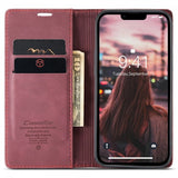 CaseMe iPhone 15 Plus Fodral Retro Flip Röd