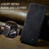 CaseMe iPhone 15 Plus Fodral Retro Flip Svart