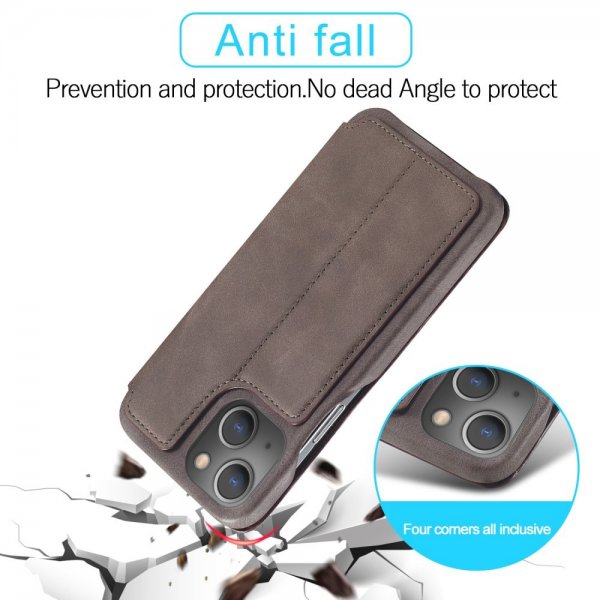Lc.Imeeke iPhone 15 Plus Fodral Retro Kaffe