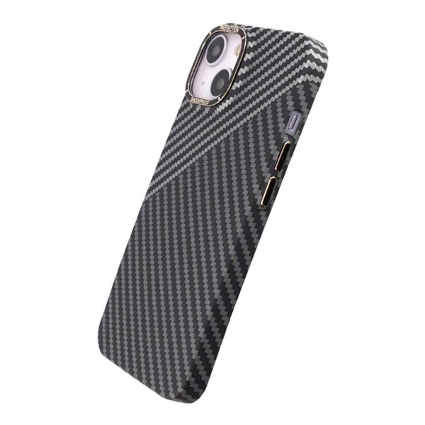 iPhone 15 Plus Skal Kolfibermönster Svart Vit