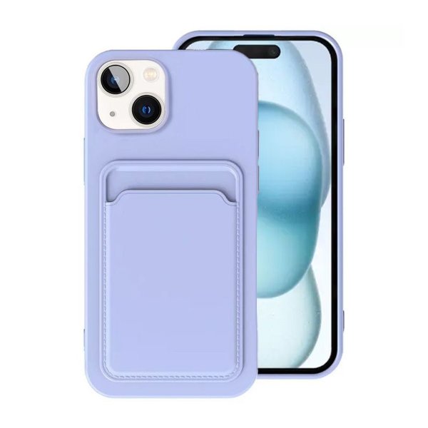 iPhone 15 Plus Skal Korthållare Lila