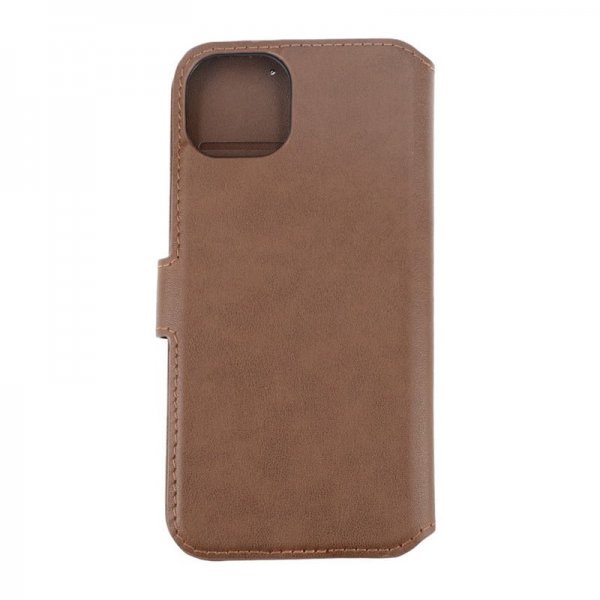 Rvelon iPhone 15 Plus Fodral Äkta Läder Brun