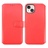 Rvelon iPhone 15 Plus Fodral Äkta Läder Röd