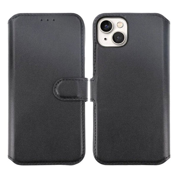 Rvelon iPhone 15 Plus Fodral Äkta Läder Svart
