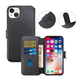 Rvelon iPhone 15 Plus Fodral Äkta Läder Svart