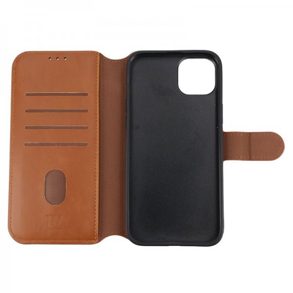 Rvelon iPhone 15 Plus Fodral Magnetiskt Avtagbart Skal Brun