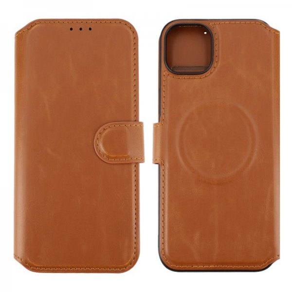 Rvelon iPhone 15 Plus Fodral 4 Kortfack MagSafe Brun