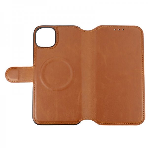 Rvelon iPhone 15 Plus Fodral 4 Kortfack MagSafe Brun
