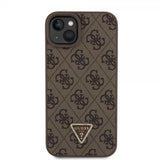 Guess iPhone 15 Plus Skal 4G Metal Triangle Strass Brun
