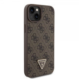 Guess iPhone 15 Plus Skal 4G Metal Triangle Strass Brun