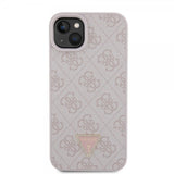 Guess iPhone 15 Plus Skal 4G Metal Triangle Strass Rosa