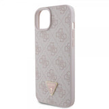 Guess iPhone 15 Plus Skal 4G Metal Triangle Strass Rosa
