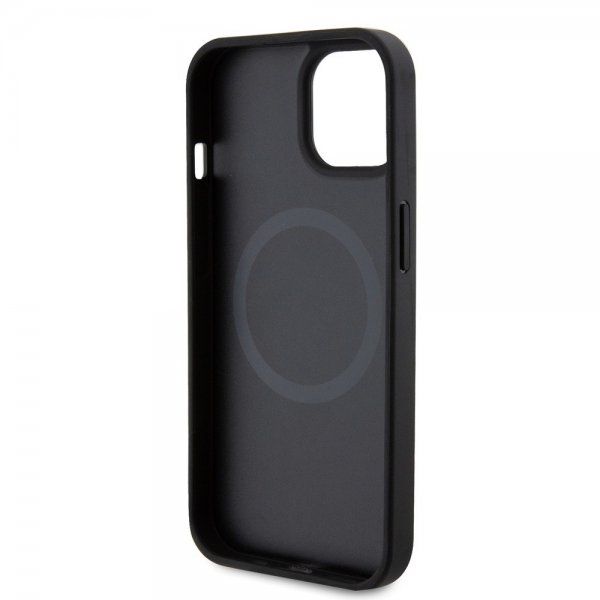 Ferrari iPhone 15 Plus Skal Carbon PU Leather MagSafe Svart