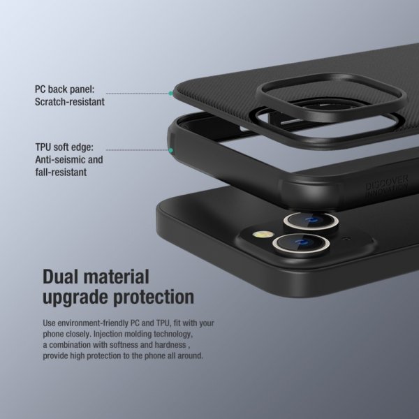 Nillkin iPhone 15 Plus Skal Frosted Shield Pro MagSafe Blå