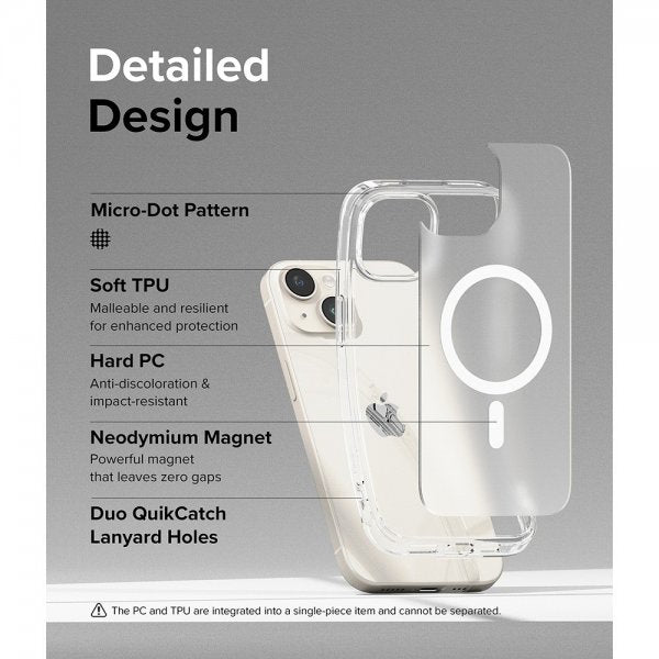 Ringke iPhone 15 Plus Skal Fusion Magnetic Matte Clear