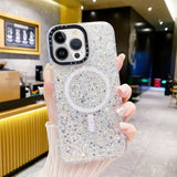 iPhone 15 Plus Skal Glitter MagSafe Vit