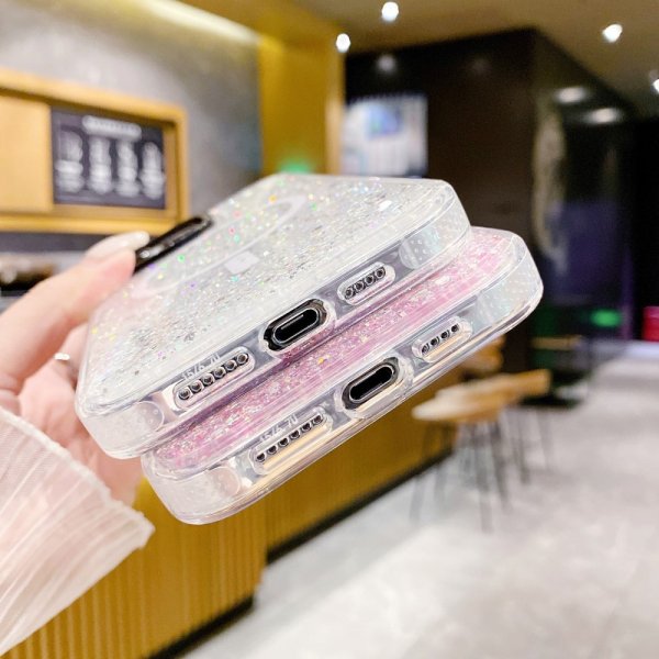 iPhone 15 Plus Skal Glitter MagSafe Vit
