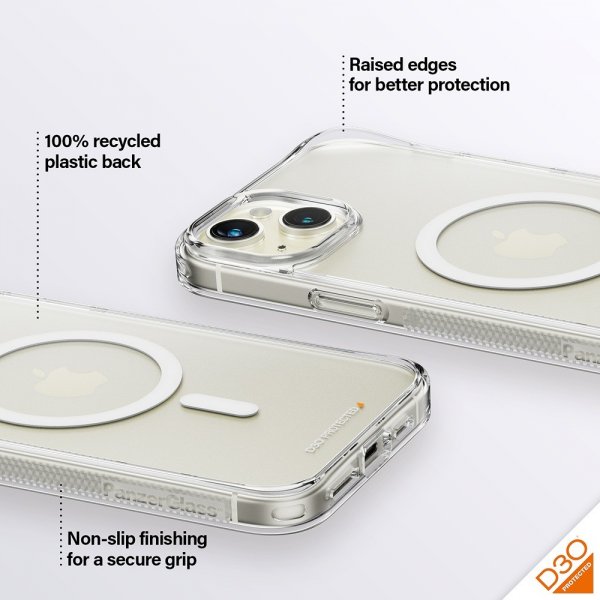 PanzerGlass iPhone 15 Plus Skal HardCase MagSafe D3O Transparent