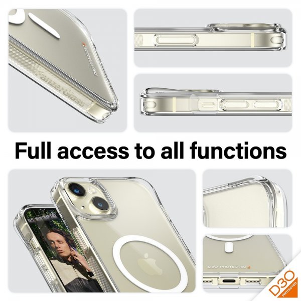 PanzerGlass iPhone 15 Plus Skal HardCase MagSafe D3O Transparent