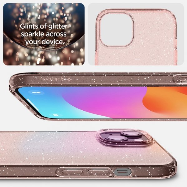 Spigen iPhone 15 Plus Skal Liquid Crystal Glitter Rose Quartz