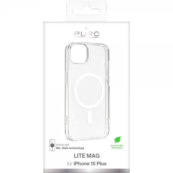 Puro iPhone 15 Plus Skal LITE MAG Transparent