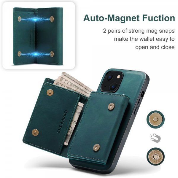 Dg.Ming iPhone 15 Plus Skal M1 Series Löstagbar Korthållare Grön