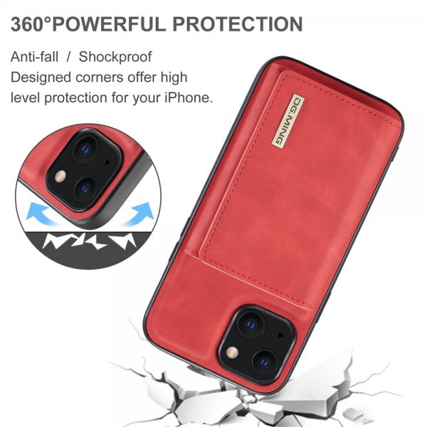 Dg.Ming iPhone 15 Plus Skal M1 Series Löstagbar Korthållare Röd