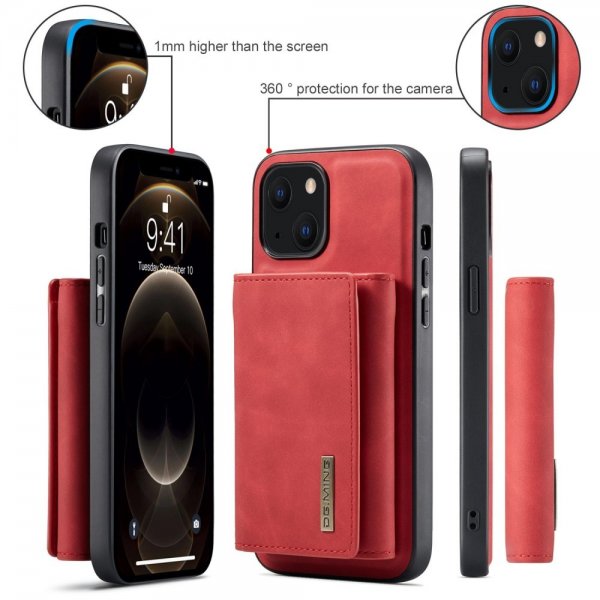 Dg.Ming iPhone 15 Plus Skal M1 Series Löstagbar Korthållare Röd