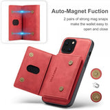 Dg.Ming iPhone 15 Plus Skal M2 Series Löstagbar Korthållare Röd