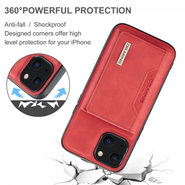 Dg.Ming iPhone 15 Plus Skal M2 Series Löstagbar Korthållare Röd