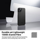 Pitaka iPhone 15 Plus Skal MagEZ Case 4 Black/Grey Twill
