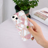 iPhone 15 Plus Skal Marmormönster Rosa Grå