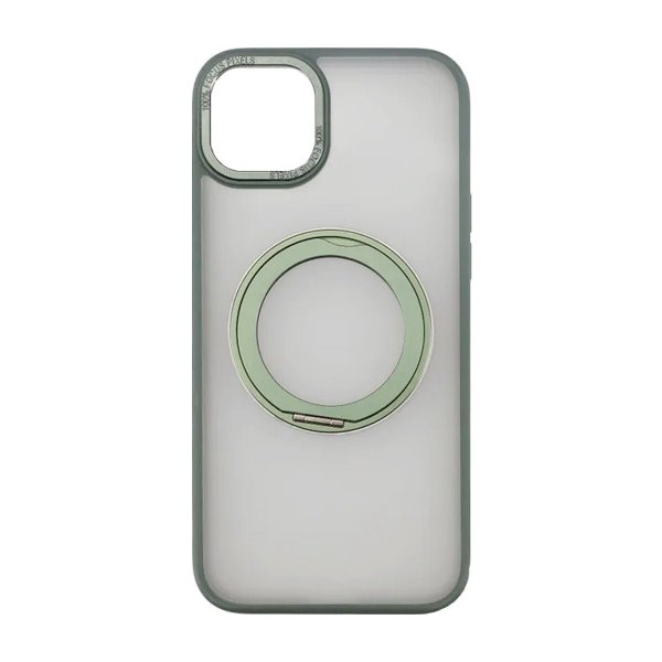 Rvelon iPhone 15 Plus Skal Roterbart MagSafe Stativ Grön