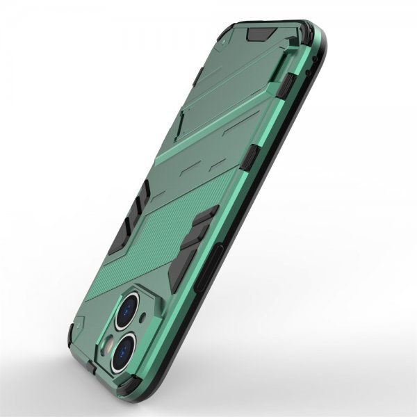 iPhone 15 Plus Skal med Stativ Grön