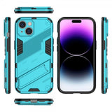 iPhone 15 Plus Skal med Stativ Ljusblå