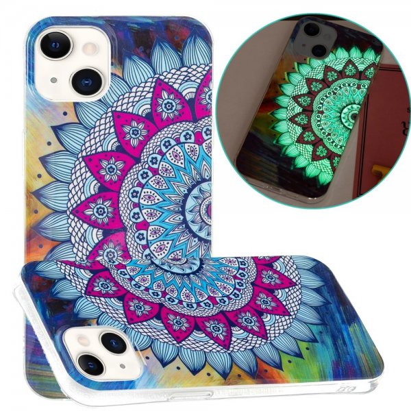 iPhone 15 Plus Skal Motiv Blå Mandala