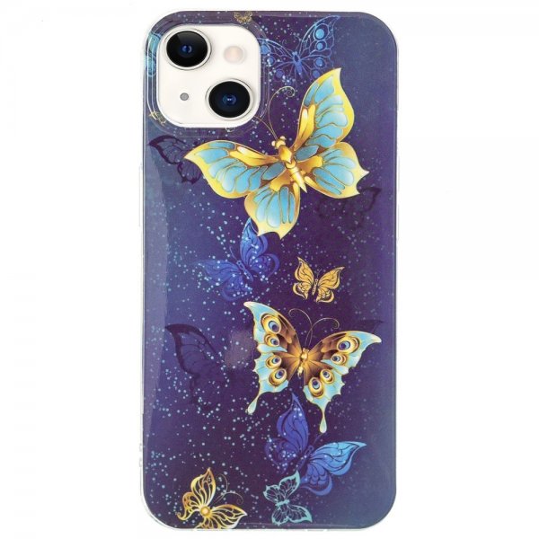 iPhone 15 Plus Skal Motiv Guldiga Fjärilar