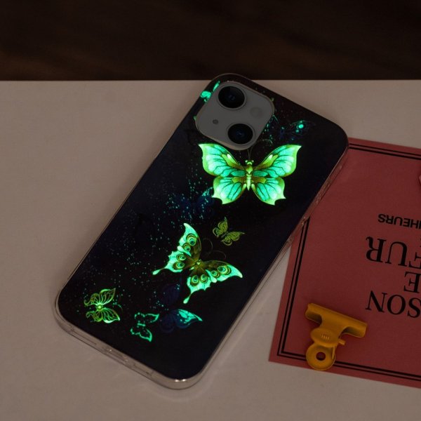 iPhone 15 Plus Skal Motiv Guldiga Fjärilar