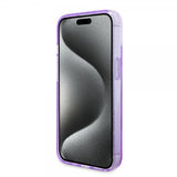 Guess iPhone 15 Plus Skal Ring Stand Glitter MagSafe Lila