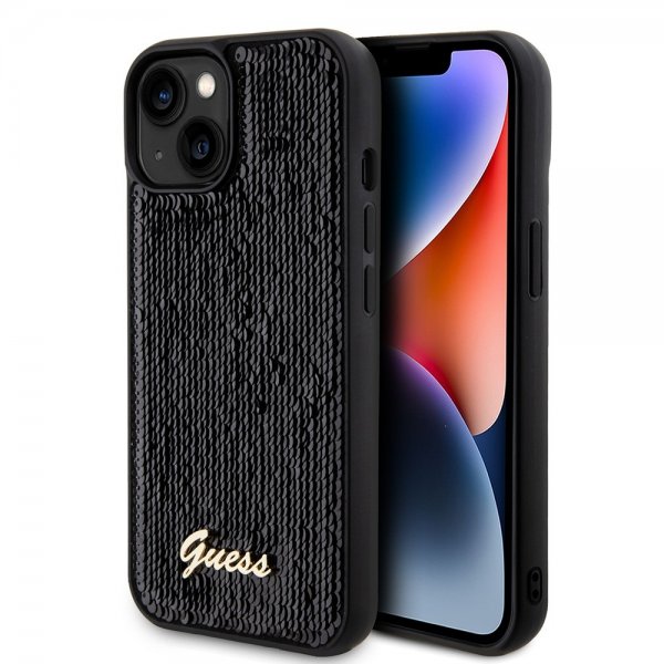 Guess iPhone 15 Plus Skal Sequin Svart